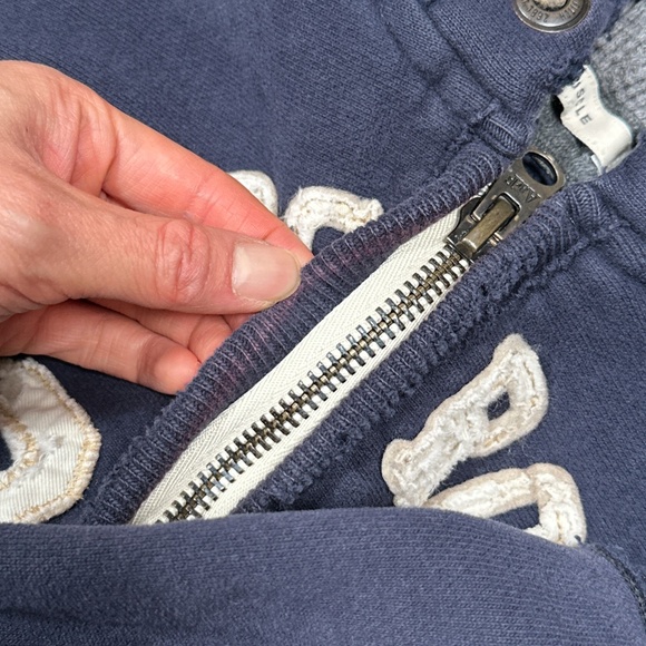 Vintage Y2K Abercrombie & Fitch Distressed Muscle Thermal Zip Hoodie Mens M - Picture 5 of 12